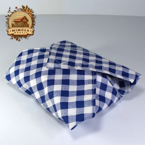 Újraszalvéta kék kockás mintával, 30×30 cm-es, tépőzáras – Mimóza Műhely